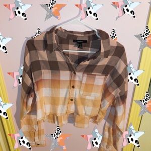 Plaid ombré crop top